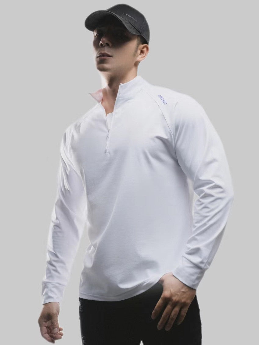 Playera Deportiva Manga Larga Media Cremallera Secado Rápido