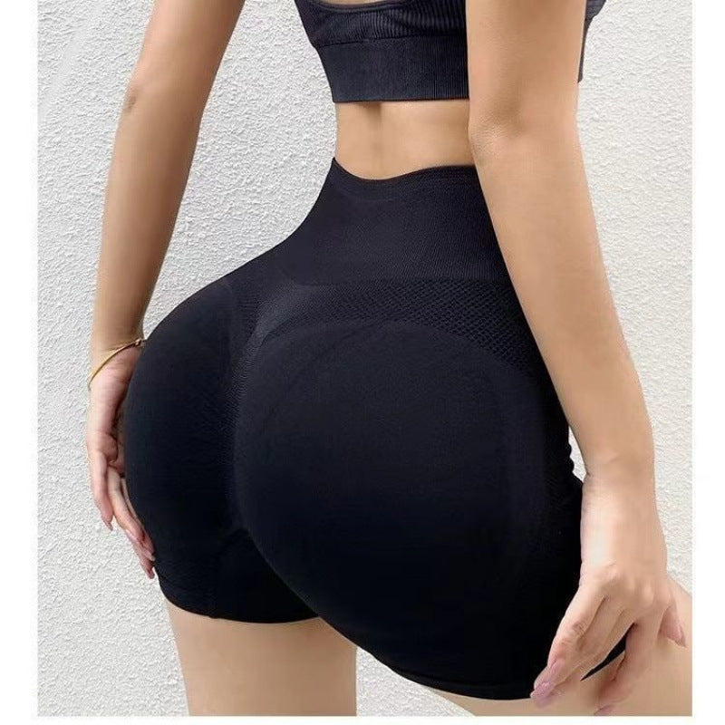 Shorts Sin Costuras de Cintura Alta para Gym – Efecto Levantador