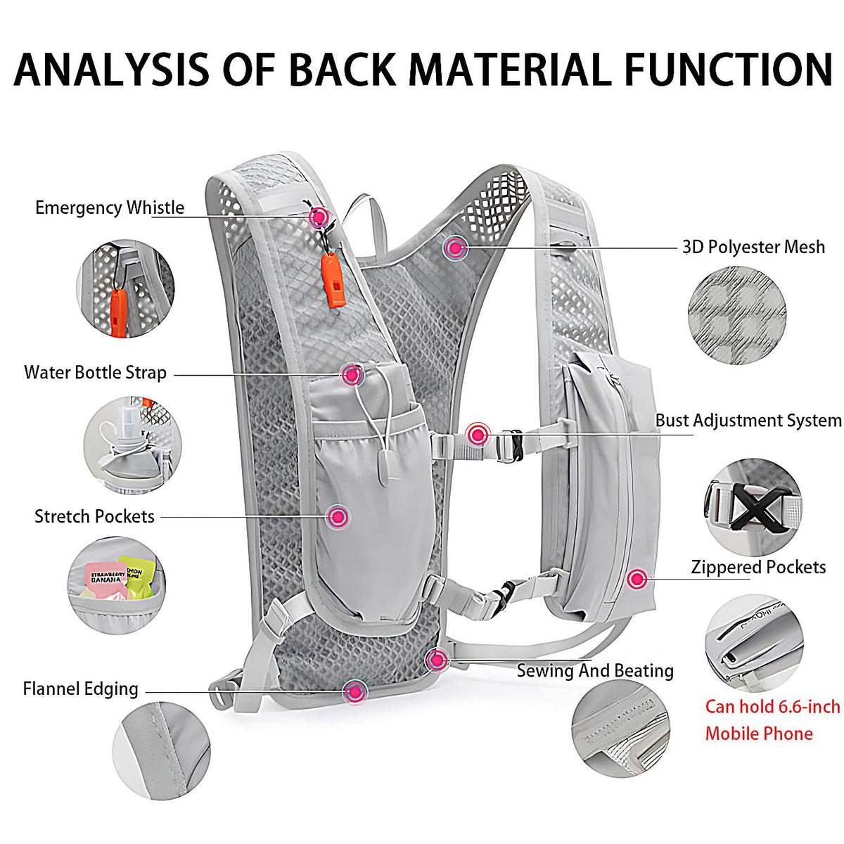 Mochila Ligera y Transpirable para Ciclismo y Running
