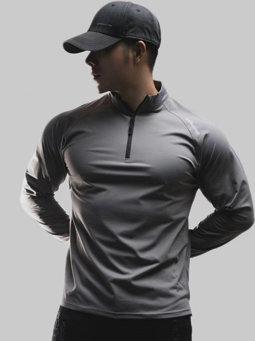 Playera Deportiva Manga Larga Media Cremallera Secado Rápido