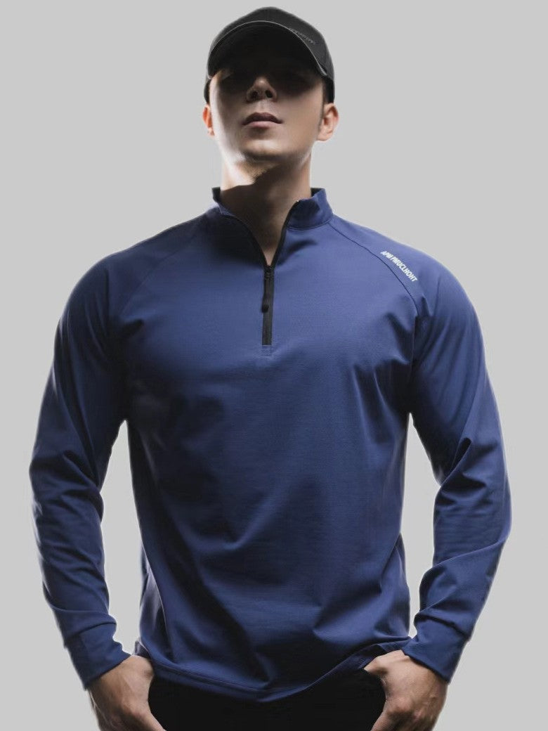 Playera Deportiva Manga Larga Media Cremallera Secado Rápido