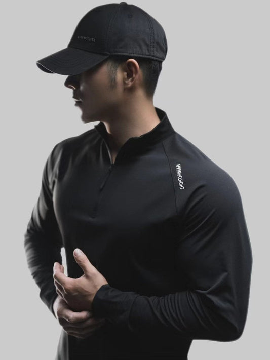 Playera Deportiva Manga Larga Media Cremallera Secado Rápido